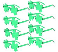 8PCS St Patricks Day Glasses Shamrock St Patricks Day Accessories Glasses Men Women Kids Irish Green Glasses Saint St Patrick's Day Shamrock Glasses Plastic St Paddys Day Sunglasses Eyeglasses Party