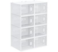 8Pcs Stackable Shoe Box Clear Plastic Shoe Storage Box
