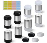 8Pcs Stainless Salt and Pepper Sets, Salt Shaker with Black and White Lids, Small Multi-Purpose Salt and Pepper Pots, Salt Pot for Home Kitchen BBQ Restaurant Camping Dining Table