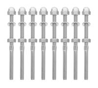 8pcs Stainless Steel Cable Handrail Connector Straight Rod Threaded | Marine Grade Polished Finish, Smooth Cable Entry, for Deck Handrails and Railing Systems