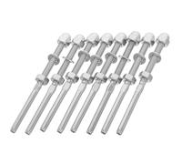 8pcs Stainless Steel Cable Railing End Fitting with Threaded | Marine Grade Finish, Straight Rod Design, High Tensile Strength, for Deck Handrails and Stair Railings