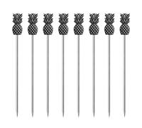 8Pcs Stainless Steel Creative Koala Cocktail Picks Reusable Toothpicks Fruit Picks Cocktail Sticks Toothpicks for Party Wedding Martini Drinks Fruit Sticks(Pineapple Ancient silver)