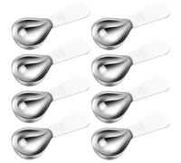 8Pcs Stainless Steel Ground Coffee Measure Scoops with Clear Scale Rust Proof Short Handle Tea Measuring Spoons for Tea Sugar Christmas Gifts