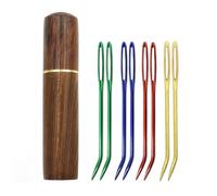 8pcs Stainless Steel Large Eye Darning Needles for Wool, Embroidery & Tapestry with Wooden Case for Crochet Projects