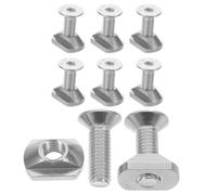 8pcs Stainless Steel M6 Hydrofoil Mounting Screws for Surfboard Tracks | Replacement Board Bolts, Precise Threads and Impact Resistance, Silver Finish for Lakes, Oceans, Professional Setups