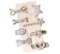 8Pcs Star Hair Clip Slip Resistant Duckbill Barrettes Hairpin For Women Girls Everyday Hairstyling Accessories Duckbill Hair Clip Resin