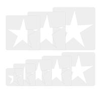 8PCS Star Stencils for Painting, Large Star Stencils Star Templates Different Sizes 5 Point Star Template Stencil Reusable Plastic Stencils for DIY Craft Walls Wood Paper Art Projects Home Decoration