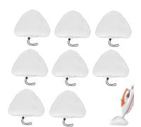 8pcs Steam Mop Pads,Universal Triangular Microfiber Cleaning Cloth Replacement Mops Covers Compatible with H2O X5 Steam Mop, White Cleaning Pad for HD,Vax S2,Viledas Steam Mop Handheld Steam Cleaner