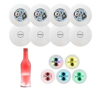 8pcs Sticker Mood Lights, Universal Light Up Coasters, Self-Adhesive Bottle Lights, Multicolor Drink Coasters, 3 Light Modes, Suitable for Wedding Party, Christmas, Bar