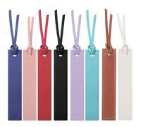 8PCS Stitched Leather Bookmark with Leather Rope Classic Book Marks for Reading Women Page Markers for Books for Book Lovers, Readers