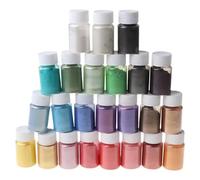 8PCS Stone Effect Scintillate Powder Three Wheeled Artisanal Mud Crystal Clay Elastomer Cast Handicrafts Not Deadly Shimmering Shade Green Silicone Cast Scintillate