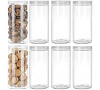 8pcs Storage Jars Plastic Jars with Lids Kitchen Food Storage Jars Containers Airtight for Dry Food Tea Coffee Sugar