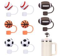 8pcs Straw Covers Cap for Stanley Cup, Soft Silicone Straws Drinking Straw Topper Portable Dust Proof Universal Straw, Reusable Straws Cover Tips - 10mm