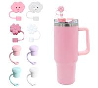 8pcs Straw Covers, Reusable Silicone Straw Cap,Straw Topper Protector Cover for Stanley Cup, Dust-Proof and Leak-Proof Drinking Straw Tips Lids Suitable for 6-10mm Straws