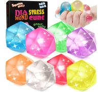 8Pcs Stress Balls for Adults & Kids - Squishy Diamonds Sensory Balls, Ice Cube Squeeze Fidget Toys for Anxiety & Stress Relief