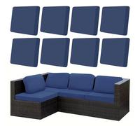 8Pcs Stretch Patio Cushion Covers, Waterproof Outdoor Couch Covers Replacement, Stretch Cushion Covers ，for Patio Furniture Cushion CoversWashable Reusable Furniture Protector (Lake Blue,Cover Only)
