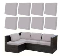 8Pcs Stretch Patio Cushion Covers, Waterproof Outdoor Couch Covers Replacement, Stretch Cushion Covers , for Patio Furniture Cushion Covers Washable Reusable Furniture Protector (Grey,Cover Only)