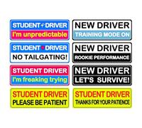 8Pcs Student Driver Magnetic Sticker, Removable Lovely Student Driver Sticker Magnet Supplies for Car, Keep Your Distance Safety Sign Suitable for Novice Drivers