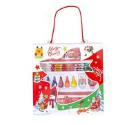 8Pcs Student Stationery Set Christmas Stocking Fillers Christmas Pen Case Wood Pencil Crayon Eraser Sharpener Ruler Office Stationery Collection