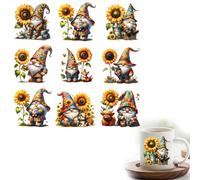 8pcs Sunflower Bohemian Dwarf UV DTF Cup Wraps Winter UV DTF Transfer Waterproof Sticker for Glass Cups Furniture Craft DIY Crafts,Rub on Transfer Stickers for DIY Water Bottle Laptop Decal Wood Car
