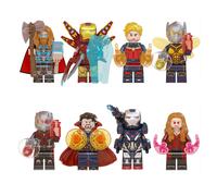 8pcs Superhero Minifigures Iron Man Thor Superheroes Building Blocks Toys for Kids Fit for Lego