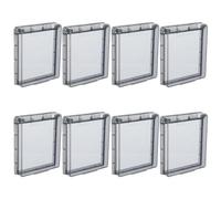 8pcs Switch Cover Plastic Adhesive Ultra Thin Waterproof | Black Finish, Modular Use for Balcony and Outdoor Outlets, No Wall Damage Installation