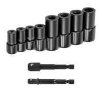 8Pcs Tap Socket Set | 1/4" & 3/8" Drive Holder Kit with Adapters, Organizer, for Tight Space Thread Taps, Metric & Fractional(8 Pcs)