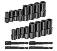 8Pcs Tap Socket Set | 1/4" & 3/8" Drive Holder Kit with Adapters, Organizer, for Tight Space Thread Taps, Metric & Fractional(16 Pcs)