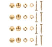 8pcs Thick Copper Mirror Fixing Screw Caps 15mm Decorative Finish | Polished Copper Finish, for Wardrobes and Acrylic Panels, Interior Decoration Projects, Store Mounting