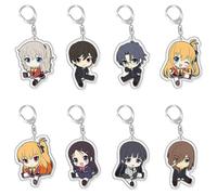 8PCS Tomori Nao Keychain Yusa Nishimori Pendant Jojiro Takajo Keyring, Cute Cartoon Acrylic Keychain With Chain and Jump Ring Bag Accessories Pendant Backpack Key Decoration Collectibles 5CM