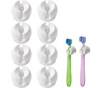 8PCS Toothbrush Holder, Wall Mounted Toothbrush Holder with Strong Suction, Organise Bathroom Essentials.