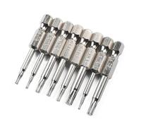 8pcs Torx Screwdriver Bits Set, 50mm Long T5 T8 T9 T10 T15 T20 T25 Driver Bits for Electric Drill, Hardened Alloy Steel with Magnetic Tip
