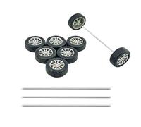 8PCS Toy Car Wheels Model Car Rubber Tire Wheel with Round Shaft Axles for RC Car Truck Robot DIY Model Toy Wheel Replace Parts (2x28mm)