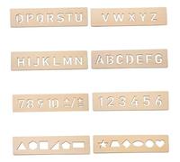 8PCS Tracing Board 2x8 Inch Wooden Writing Letter Tracing Preschool Learning Easy to Use Letter Sensory Pad for Kids Beginners Write Supplies, Alphanumeric