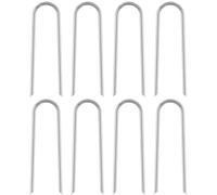 8PCS Trampoline Anchor, 12 Inch U-Shape Trampoline Pegs, Heavy Duty Iron Football Goal Pegs for Tent, Marquees, Swings, Soccer GoalTrampoline Anchor Kit