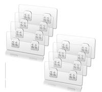 8Pcs Transparent Double Hook Hook, No-punch, Non-marking Claw Clasp Patches, Shelf Hooks Accessories, Self-adhesive Hooks, Waterproof & Moisture Resistant, Suitable for Bathroom, Kitchen, Living Room,