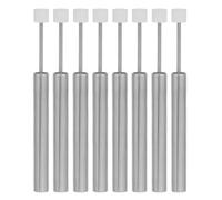 8pcs Trash Can Lid Damper Replacement White Stainless Steel | Soft Closing Hydraulic Piston Parts, Kitchen and Office Use, Shock Absorption for Garbage Bin Mechanism