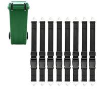 8PCS Trash Can Locks for Animals with Double Metal Claw,Adjustable Double Claw Trash Bin Lock Strap to Prevent Small Animals From Rummaging,Trash Can Bungee Cord Belt Rope For Outside Raccoon (8pcs)