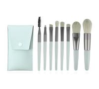 8Pcs Travel Makeup Brush Set Mini Makeup Brushes Set Portable Real Techniques Brushes Travel Size Makeup Brushes Kit with Makeup Bag for Foundation Eyeshadow, Blush, Contour, & Concealer (Green)
