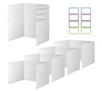 8PCS Tri-Fold Display Board, 66 x 43cm Foldable Poster Board Presentation Board Lightweight Corrugated Cardboard Desk Privacy Dividers for School Art Business Business (White)