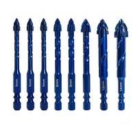 8Pcs Triangular Spiral Glass Tile Drill Bit Set, Professional Ceramic Drilling Tools With Steel Alloy Construction 6-14mm, For Precise Hole Making