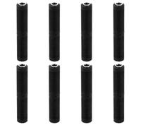 8pcs Trs Female to Female Audio Coupler 6.35mm Cable Extension Adapter | Black Plastic PVC Metal Build, Plug and Play Conversion for Effects Pedal, Rehearsal Room, Live Sound