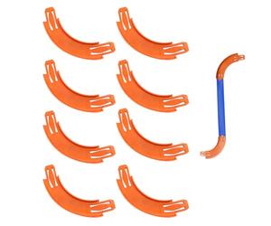 8pcs Turn Track Pieces For HotWheels - 20x4x1.5cm Racing Car 90 Degree Turn Curved Track Pieces, Racetrack Connectors, Toy CarTrack Connectors For Entertainment, Playing, Children's Day, Holiday