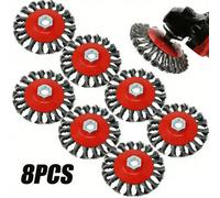 8Pcs Twisted Knot Wire Wheels Flat Brush For Angle Grinder Remove Rust Uk