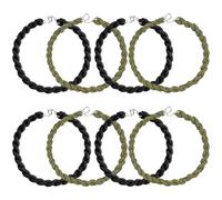 8pcs Twisters Army Ties, Military boot Straps, Elastic Blousing Bands, Army Trousers Clips, Military boot Blousers With Metal Hooks for Outdoor Activity (Black, Green)