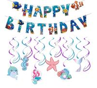 8Pcs Under The Sea Party Decorations Set, Under Sea Hanging Swirls Decor & Ocean Animal Hanging Swirls for Sea Animal Hanging Decorations &Under The Sea Party Decorations and Room Decorations