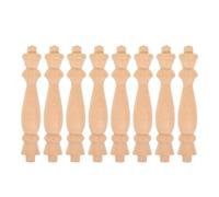 8pcs Unfinished Solid Wood Bed Post Finials Roman Column Design | Natural Wood Grain and Smooth Surface, Classical Vintage Style, Resistant to Deformation, for Porch Finials and Fence Posts