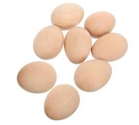8pcs Unfinished Wooden Pretend Eggs for Home Decor and Craft Projects