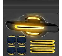 8Pcs Universal Carbon Fiber Auto Cup Handle Scratch Protector - Paint & Scratch Shield - Reflective Strips