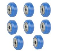 8pcs Upgrade V Solid POM Wheels OD 24mm Rollers Gantry Pulley Double Bearings for Ender 3 V2 Neo,Ender 3 S1 / Pro, Ender 5 3D Printer, CNC Machine, 2020 2040 C Beam V Slot Profiles Linear Rail (Blue)